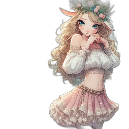 dress, staff, hat, creature, pixel art, fantasy art, concept art, anime transparent PNG cut-out