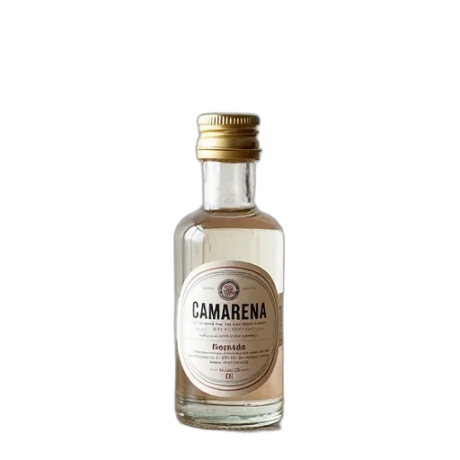 bottle, small, glass, golden, cap, placed, wooden, surface transparent PNG cut-out