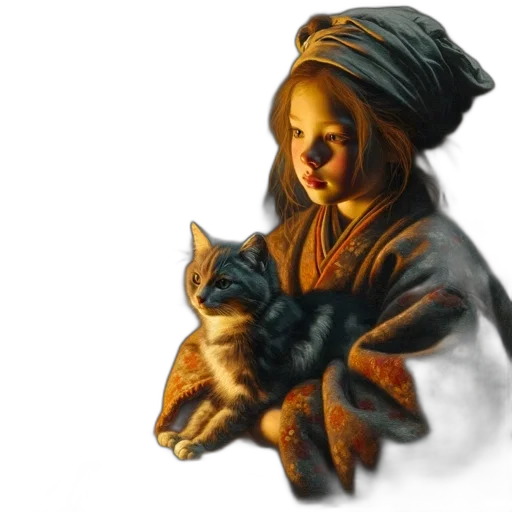 mask, fantasy art, oil painting, photorealistic, concept art, night, snow, young transparent PNG cut-out