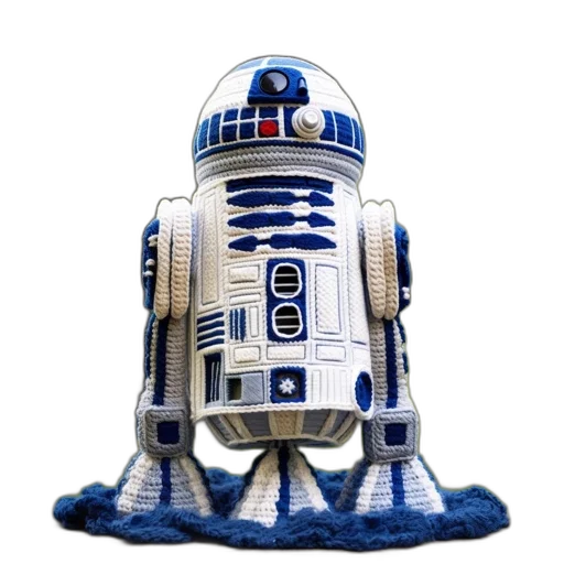 robot, hat, crocheted, r2-d2, droid, depicted, serene, base transparent PNG cut-out