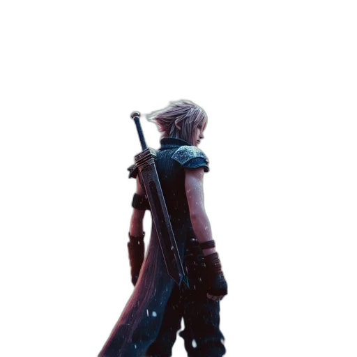 sword, staff, weapon, jacket, concept art, 3d render, fantasy art, pixel art transparent PNG cut-out