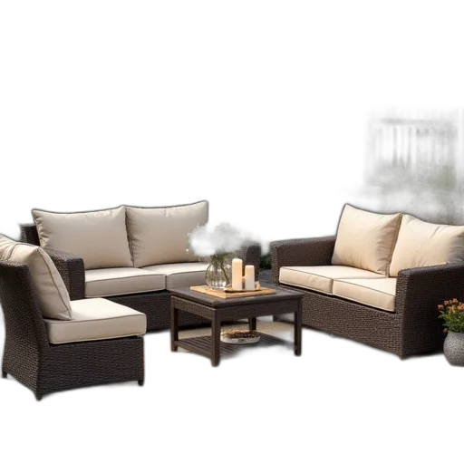 furniture, 3d render, photorealistic, earth tones, monochrome, outdoor, brown, colored transparent PNG cut-out