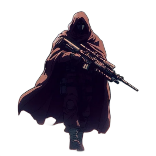 weapon, jacket, staff, sword, concept art, pixel art, cyberpunk, comic book art transparent PNG cut-out