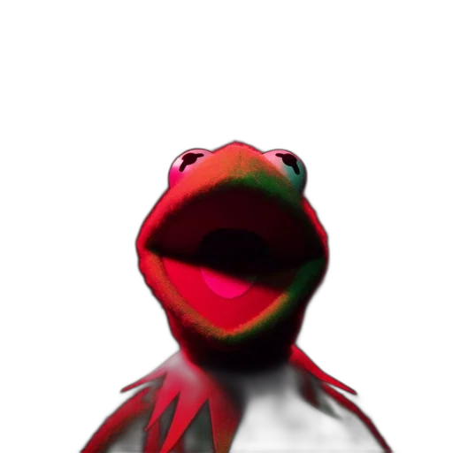 animal, face, creature, robot, 3d render, photorealistic, concept art, kermit transparent PNG cut-out