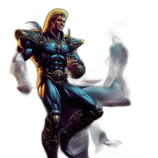 sword, concept art, comic book art, fantasy art, cyberpunk, blue, dark, futuristic transparent PNG cut-out