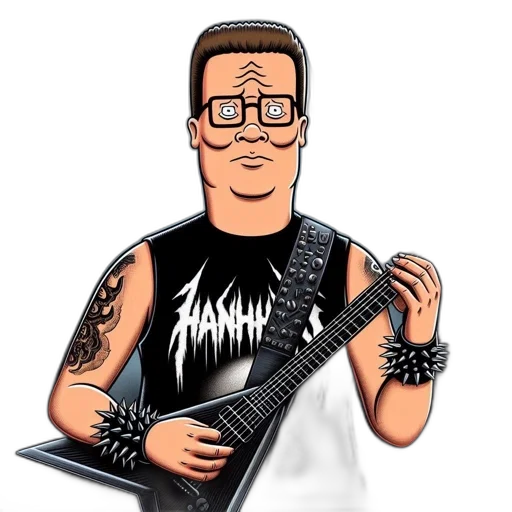 weapon, cartoon, pixel art, comic book art, concept art, hank, hill, king transparent PNG cut-out