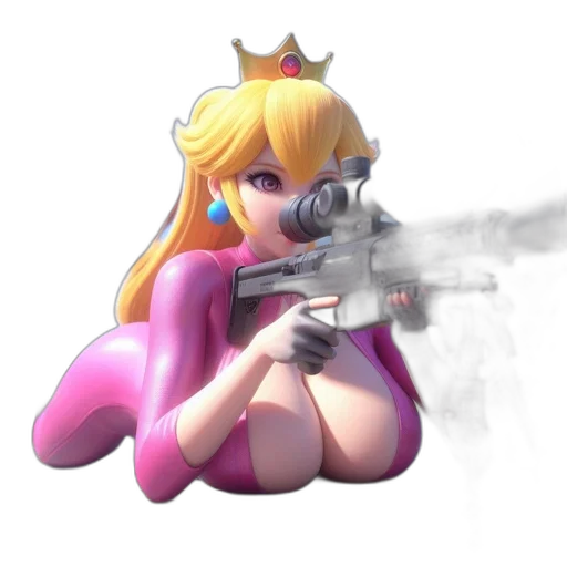 weapon, crown, dress, animal, concept art, 3d render, vaporwave, pixel art transparent PNG cut-out