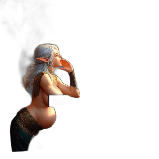 hair, face, mask, staff, concept art, 3d render, fantasy art, pixel art transparent PNG cut-out
