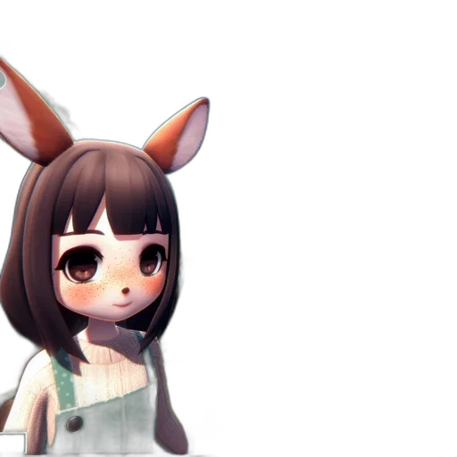 creature, animal, staff, mask, 3d render, anime, concept art, fantasy art transparent PNG cut-out
