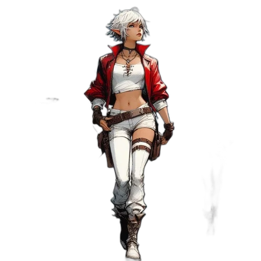 jacket, sword, staff, weapon, concept art, fantasy art, comic book art, pixel art transparent PNG cut-out