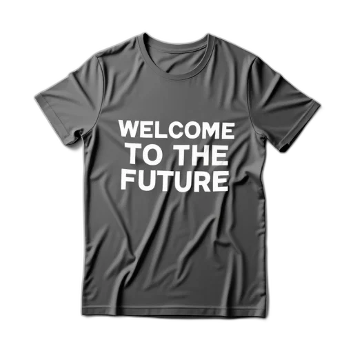 3d render, plain, grey, t-shirt, white, text, reading, welcome transparent PNG cut-out