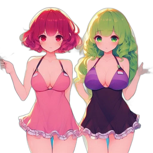 dress, anime, pixel art, concept art, fantasy art, neon, green, colorful transparent PNG cut-out