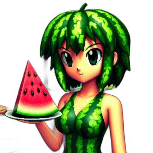food, dress, hat, creature, pixel art, 3d render, concept art, anime transparent PNG cut-out