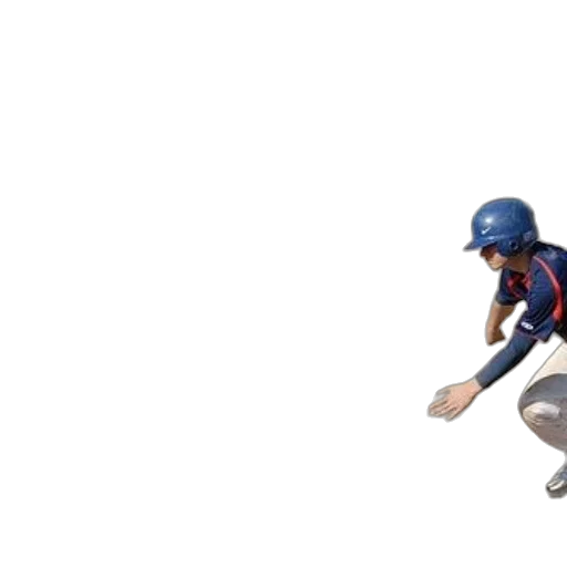 3d render, concept art, pixel art, baseball, player, blue, uniform, about transparent PNG cut-out