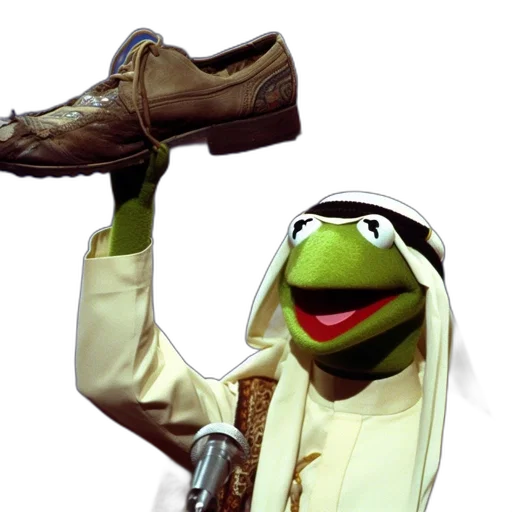 shoes, weapon, staff, animal, photorealistic, kermit, frog, wearing transparent PNG cut-out