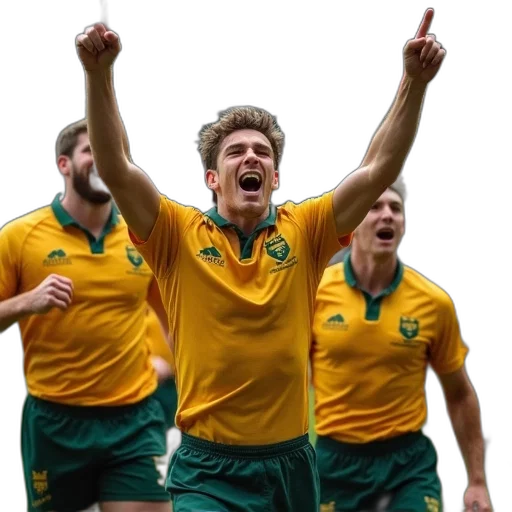 australian, rugby, union, celebrating transparent PNG cut-out