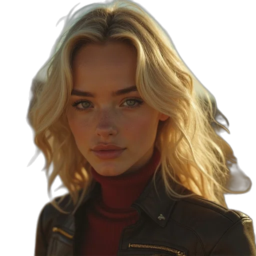 jacket, face, hair, jewelry, photorealistic, oil painting, comic book art, concept art transparent PNG cut-out