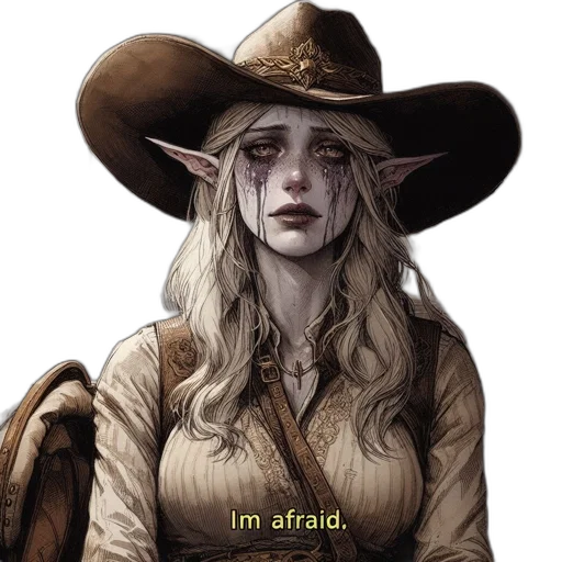 face, hat, mask, comic book art, watercolor, concept art, fantasy art, evocative transparent PNG cut-out