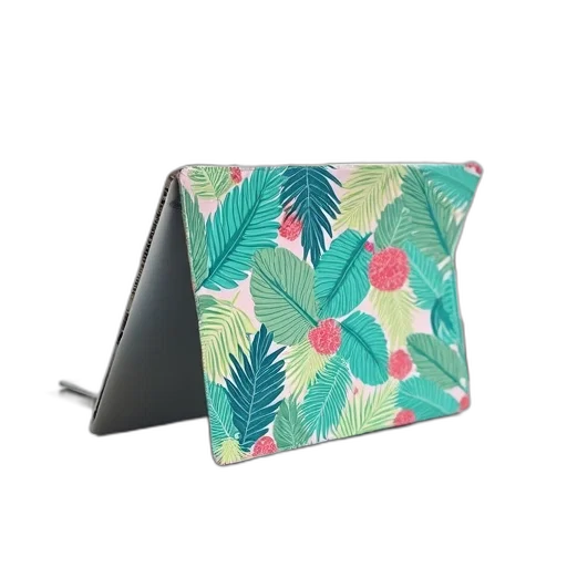 umbrella, silver, laptop, colorful, tropical, leaf, pattern, skin transparent PNG cut-out