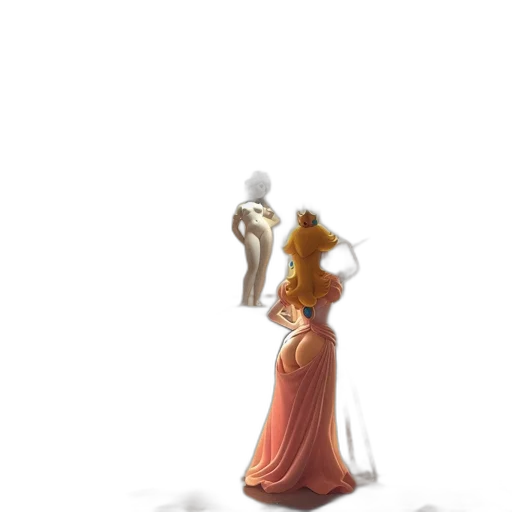 dress, crown, staff, jewelry, concept art, fantasy art, 3d render, pixel art transparent PNG cut-out