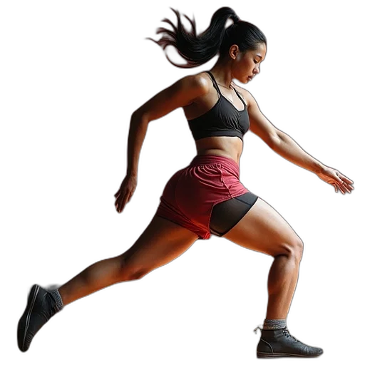 photorealistic, wendy, home, becoming, warrior, kicks, edition transparent PNG cut-out