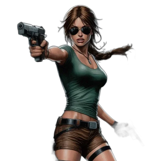 weapon, comic book art, concept art, fantasy art, photorealistic, green, jungle, setting transparent PNG cut-out