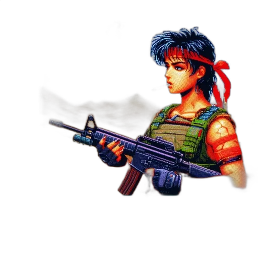 weapon, pixel art, concept art, cyberpunk, fantasy art, vintage, game, screenshot transparent PNG cut-out