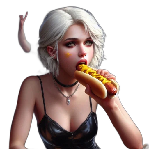 food, weapon, pixel art, concept art, fantasy art, photorealistic, neon lights, female transparent PNG cut-out