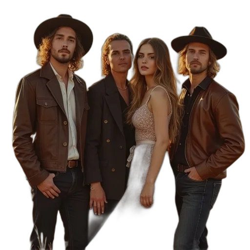 jacket, staff, hat, country, style, band transparent PNG cut-out