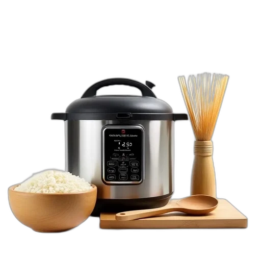 modern, electric, pressure, cooker, digital, display, stainless, steel transparent PNG cut-out