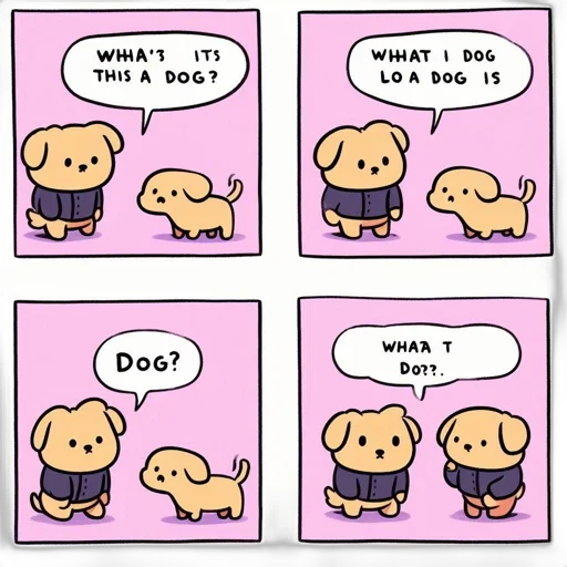 animal, fire, four-panel, comic, strip, featuring, conversation, between transparent PNG cut-out