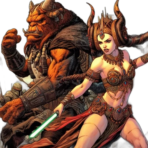comic book art, fantasy art, concept art, two, combatants, face, off, amidst transparent PNG cut-out
