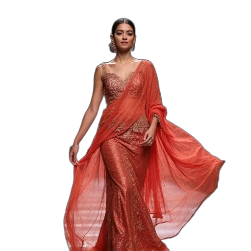 dress, jewelry, red, model transparent PNG cut-out