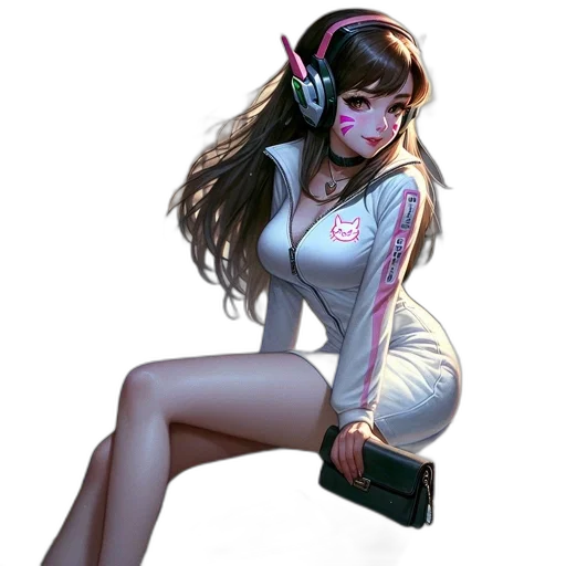 staff, dress, concept art, comic book art, cyberpunk, fantasy art, pastel, woman transparent PNG cut-out