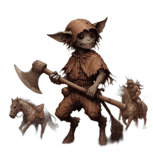 staff, creature, animal, mask, concept art, fantasy art, 3d render, pixel art transparent PNG cut-out
