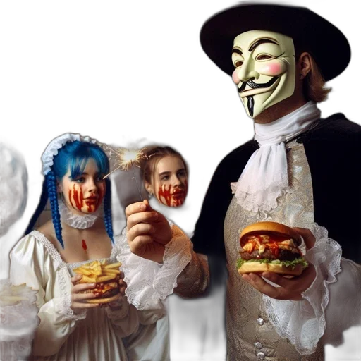 mask, food, face, concept art, cafe, scene, masked, individual transparent PNG cut-out