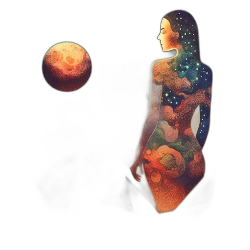 dress, concept art, fantasy art, pixel art, watercolor, outer space, fire, earth tones transparent PNG cut-out