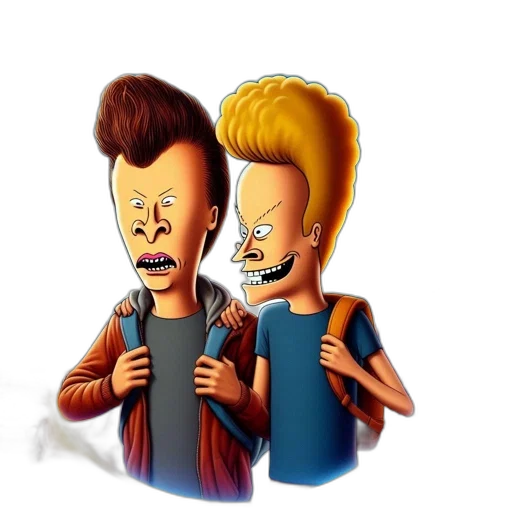 hair, face, cartoon, concept art, 3d render, pixel art, outer space, beavis transparent PNG cut-out