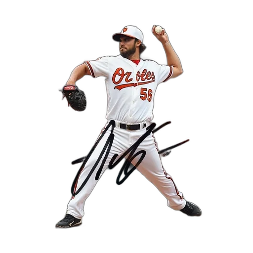baseball, card, featuring, player, white, orange, uniform, name transparent PNG cut-out