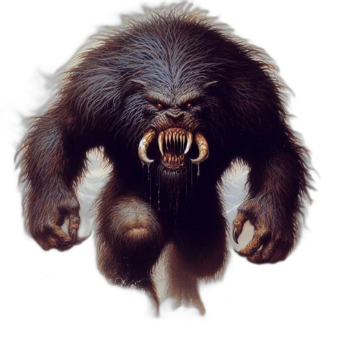 creature, animal, concept art, photorealistic, 3d render, fantasy art, imposing, furry transparent PNG cut-out