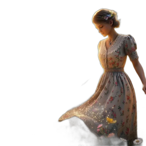 dress, crown, staff, concept art, photorealistic, oil painting, fantasy art, snow transparent PNG cut-out