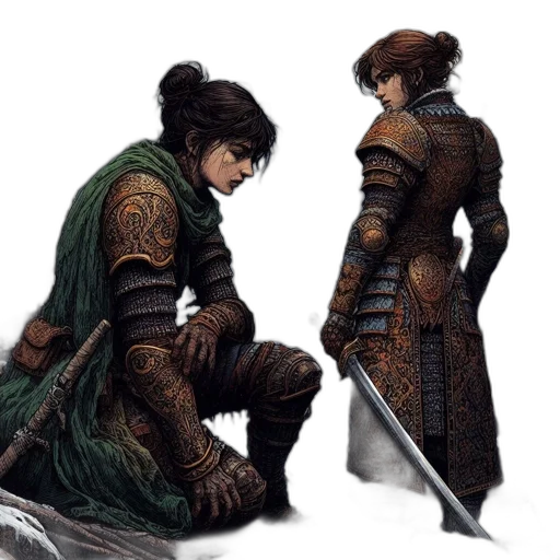 sword, fantasy art, concept art, comic book art, pixel art, snow, fire, green transparent PNG cut-out