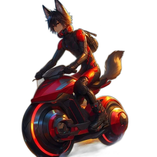 weapon, concept art, 3d render, fantasy art, pixel art, red, anthropomorphic, fox transparent PNG cut-out