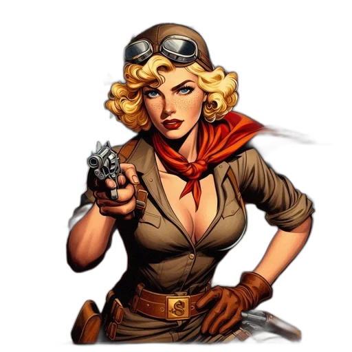 weapon, staff, comic book art, concept art, cartoon, pixel art, blonde, woman transparent PNG cut-out
