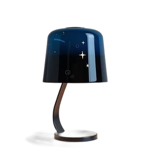 furniture, hat, 3d render, photorealistic, sleek, modern, lamp, black transparent PNG cut-out