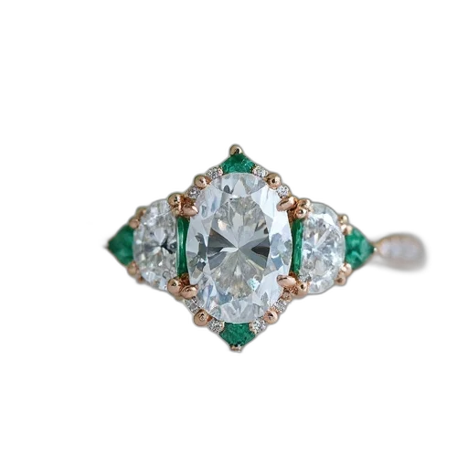 jewelry, crown, green, three transparent PNG cut-out