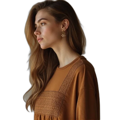 dress, hair, jacket, jewelry transparent PNG cut-out