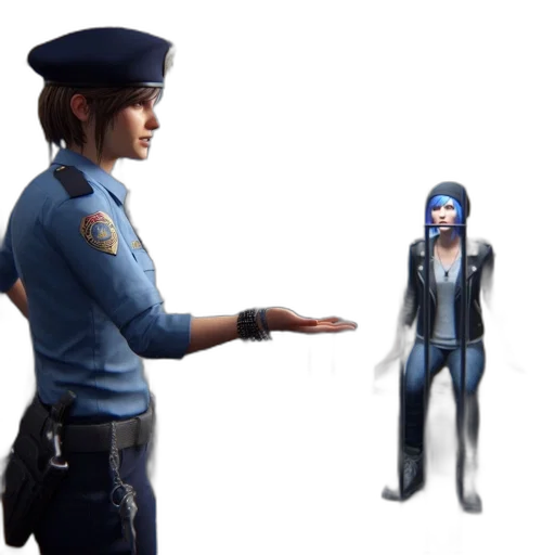 staff, jacket, weapon, robot, concept art, 3d render, pixel art, photorealistic transparent PNG cut-out