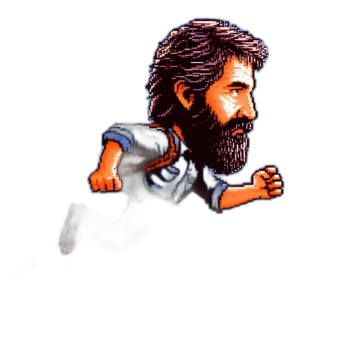 pixel art, comic book art, cartoon, concept art, pixel, art, shows, bearded transparent PNG cut-out