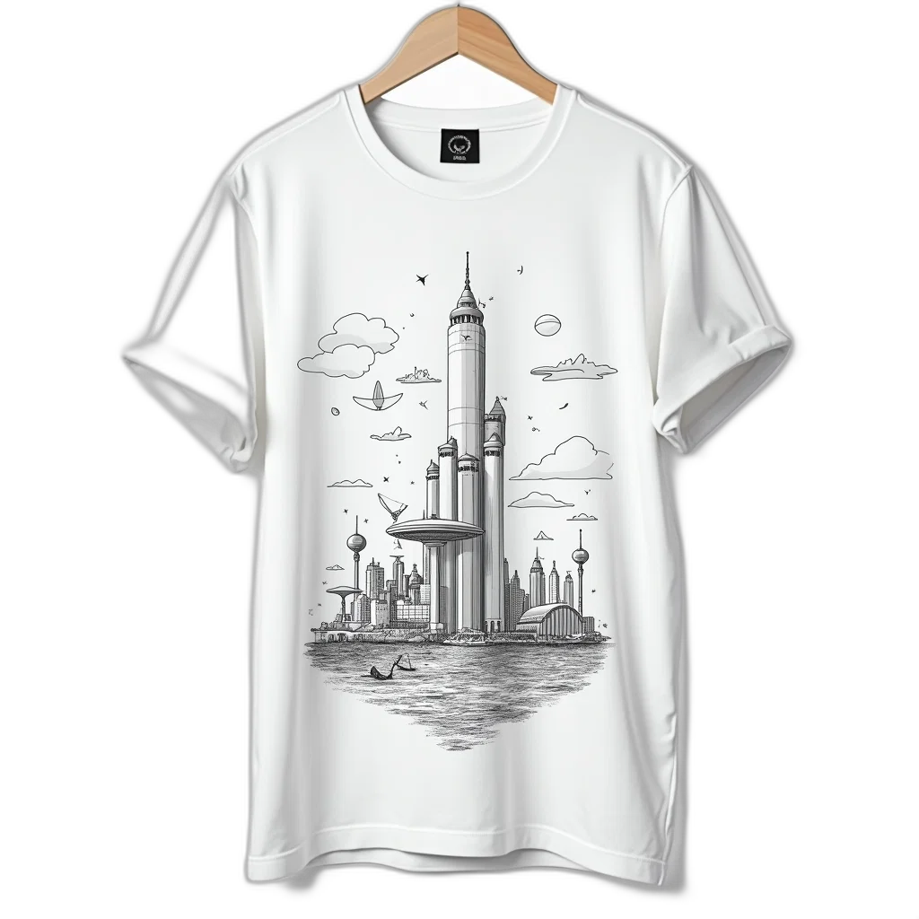 3d render, concept art, fantasy art, pixel art, outer space, white, t-shirt, stylized transparent PNG cut-out